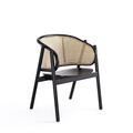 Designed To Furnish 30.71 x 22.05 x 23.62 in. Versailles Armchair, Black & Natural Cane DE3073856